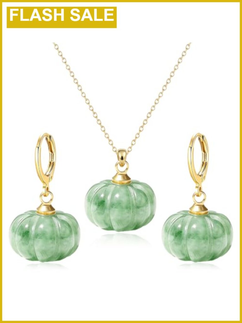 Handcrafted Pumpkin Crystal Necklace Earrings Set for Women Thanksgiving